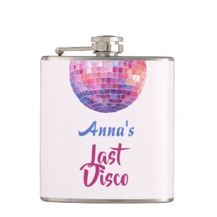 Last Disco Bachelorette Party Pink Flask