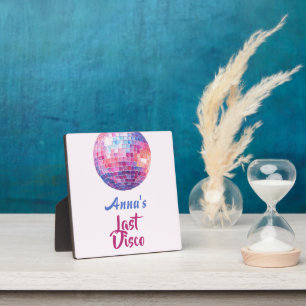 Last Disco Bachelorette Party   Pink Flyers Plaque