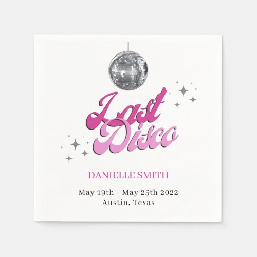 Last Disco Bachelorette Party Theme sparkle ball  Napkins