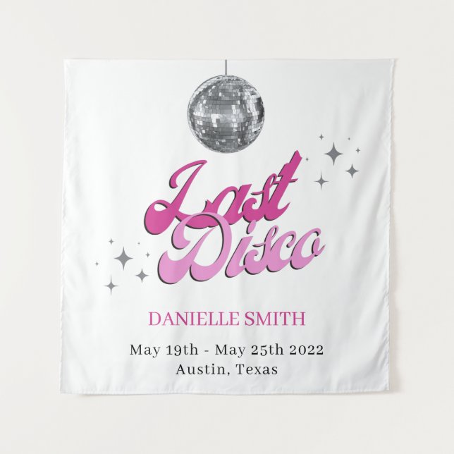 Last Disco Bachelorette Theme Ball Photo backdrop (Front)