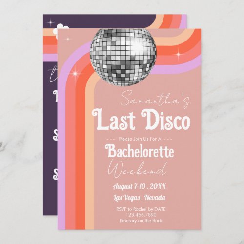 Last Disco Bachelorette Weekend Invitation