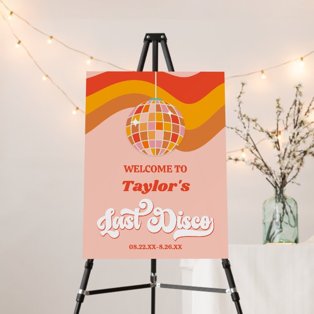 Last Disco Bachelorette Weekend Party Welcome Sign (In Situ (Stand))