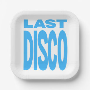 Last Disco Blue Bachelorette Party Wedding Paper Plates
