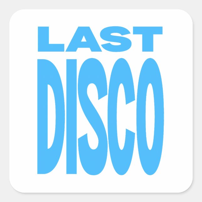 Last Disco Blue Bachelorette Party Wedding Square Sticker (Front)