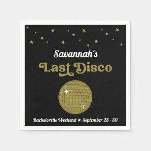 Last Disco Bride Bachelorette Party Groovy Retro Napkins