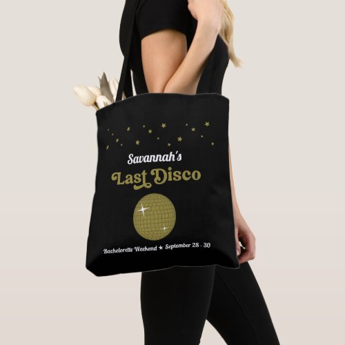 Last Disco Bride Bachelorette Party Groovy Retro Tote Bag