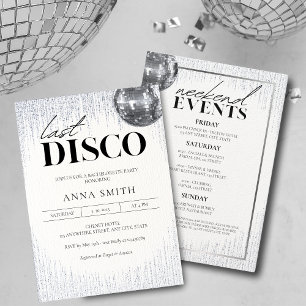 Last Disco Glitz & Glam Bachelorette Party Invitation