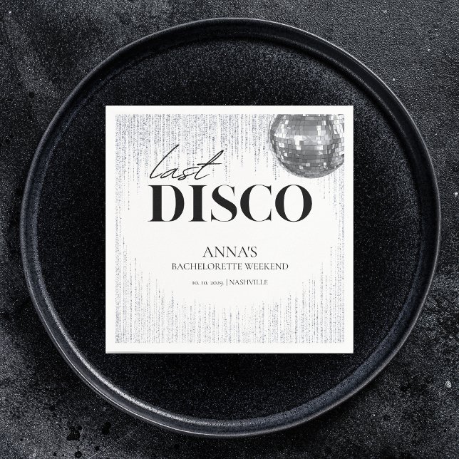 Last Disco Glitz & Glam Bachelorette Party Napkins (Creator Uploaded)