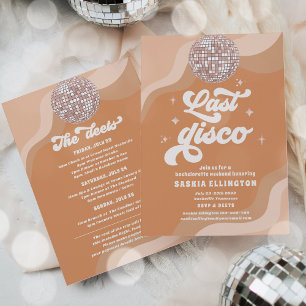 Last Disco Retro 70 Bachelorette Weekend Itinerary Invitation
