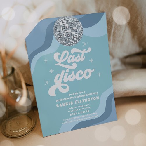 Last Disco Retro 70 Bachelorette Weekend Itinerary Invitation