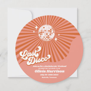 Last Disco Retro 70's Bachelorette Weekend Party Invitation