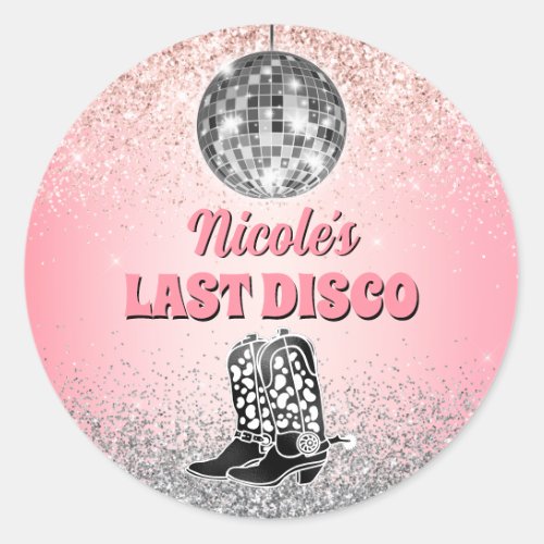 Last Disco Retro Bachelorette Custom Classic Round Sticker