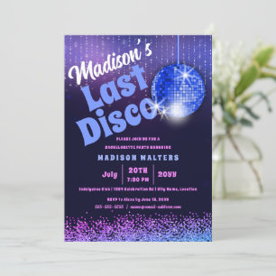 Last Disco Retro Bachelorette Invitation