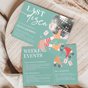 Last Disco Retro Bachelorette Party Itinerary Invitation