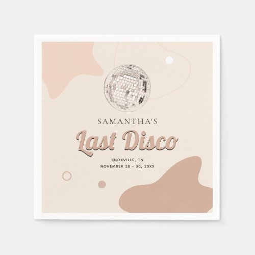 Last Disco Retro Bachelorette Party Paper Napkins