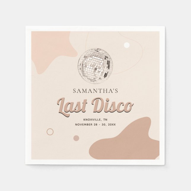 Last Disco Retro Bachelorette Party Paper Napkins (Front)