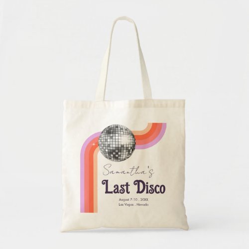 Last Disco Retro Bachelorette Party Tote Bag