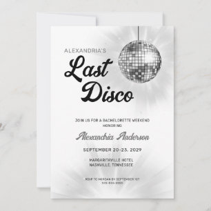 Last Disco Retro Bachelorette Weekend Party Invitation