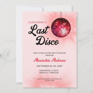 Last Disco Retro Bachelorette Weekend Party Invitation