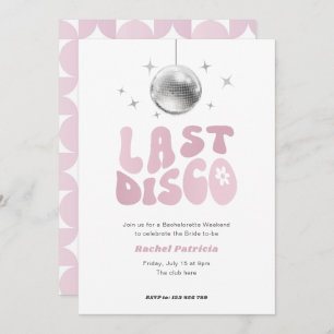 Last Disco, retro disco bachelorette party Invitation
