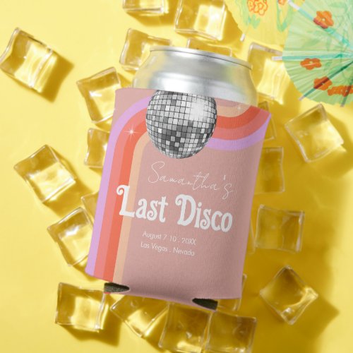Last Disco Retro Pink Bachelorette Weekend Can Cooler