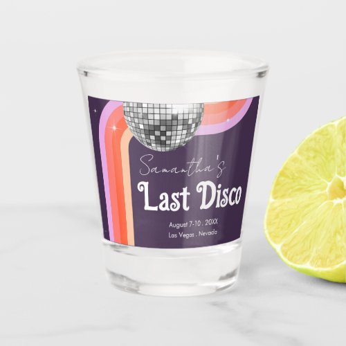 Last Disco Retro Pink Bachelorette Weekend Shot Glass
