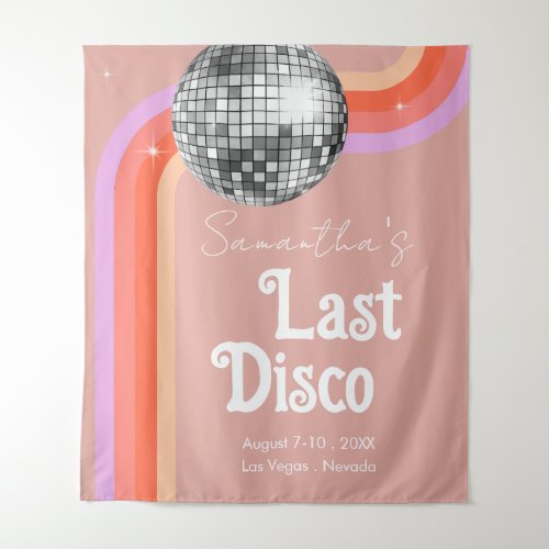 Last Disco Retro Pink Bachelorette Weekend Tapestry