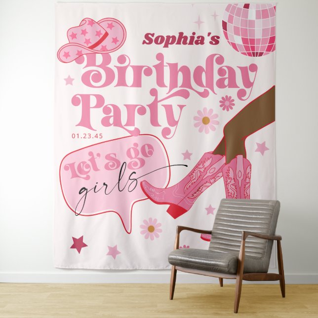 Last Disco Rodeo Bachelorette Party Backdrop (In Situ)