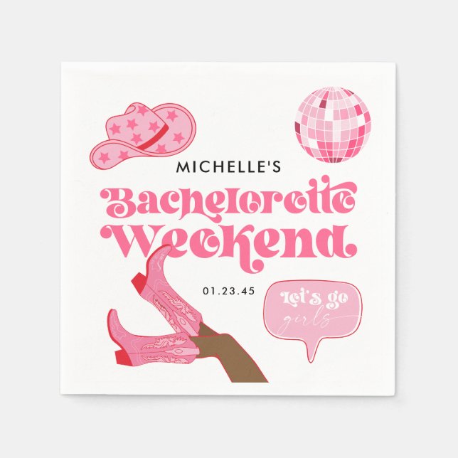 Last Disco Rodeo Bachelorette Party Napkins (Front)