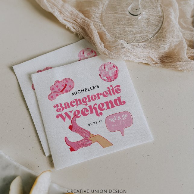 Last Disco Rodeo Bachelorette Party Napkins (Creator Uploaded)
