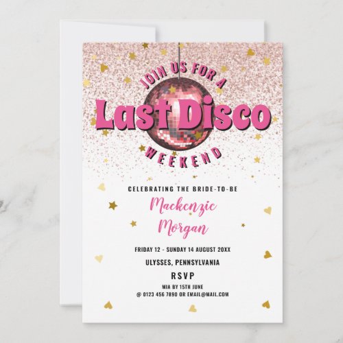 Last Disco Weekend Bachelorette Party Invitation