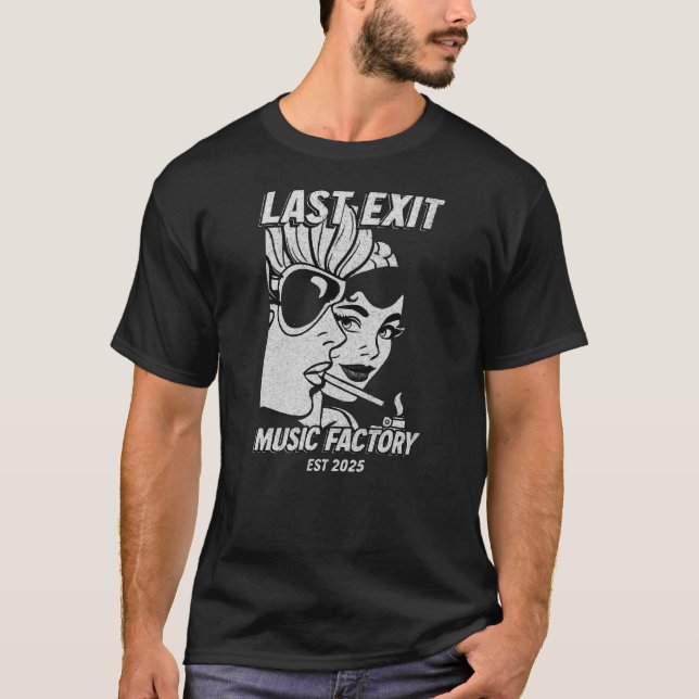 Last Exit Music Factory- Retro Girls- Dark T-Shirt (Front)