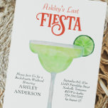 Last Fiesta Margarita Bachelorette Invitation Postcard<br><div class="desc">Celebrate her last fiesta before the big day. This bachelorette invitation features a watercolor painting of a margarita glass. Enter the itinerary or event details on the back. Customize with your information and change any wording to suit your event.</div>