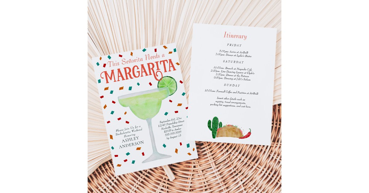 Last Fiesta Margarita Bachelorette Weekend Party Invitation | Zazzle