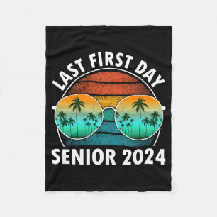 Last First Day Of School Senior 2024 Sungles Boys Fleece Blanket