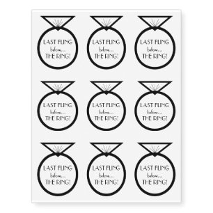 "Last Fling" Bachelorette Party Temporary Tattoos