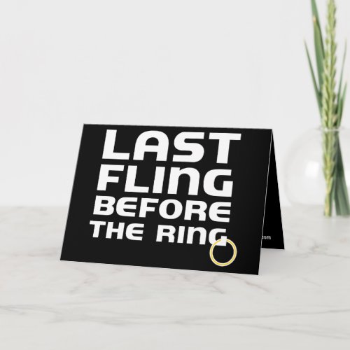 Last Fling Before Ring Bachelor Party Invitation