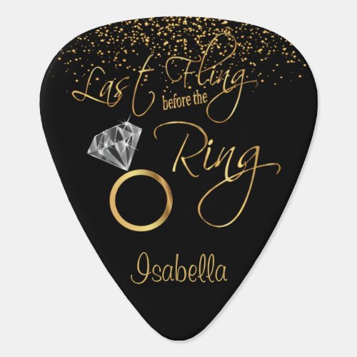 Last Fling Before the Ring Bachelorette _ Gold Guitar Pick