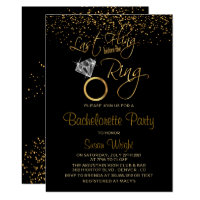 Last Fling Before the Ring Bachelorette - Gold Invitation