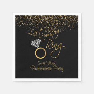 Last Fling Before the Ring Bachelorette - Gold Napkins
