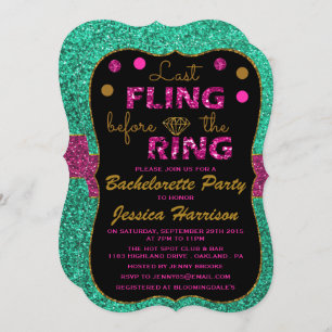 Last Fling Before The Ring - Bachelorette Party Invitation