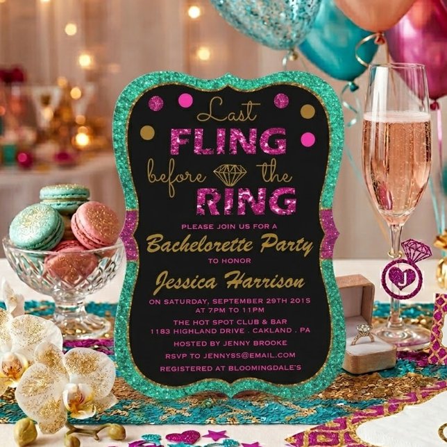 Last Fling Before The Ring - Bachelorette Party Invitation (Creator Uploaded)