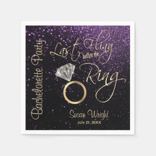 Last Fling Before the Ring Bachelorette Purple Napkins