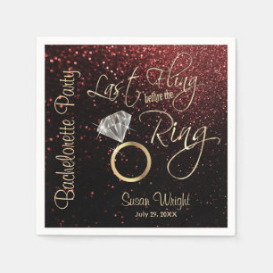 Last Fling Before the Ring Bachelorette Red Napkins