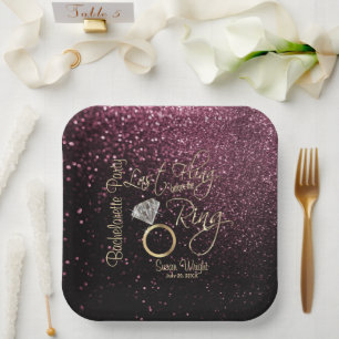 Last Fling Before the Ring Bachelorette Rose Gold Paper Plates