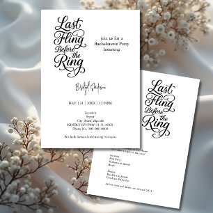 last fling before the ring Bachelorette Script Invitation