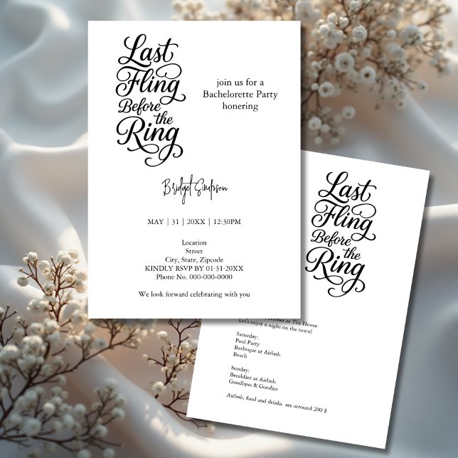 last fling before the ring Bachelorette Script Invitation (Creator Uploaded)