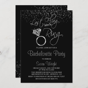 Last Fling Before the Ring Bachelorette - Silver Invitation