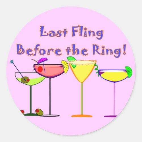 Last Fling Before The Ring Classic Round Sticker
