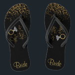 Last Fling Before the Ring - Gold - Bride Flip Flops<br><div class="desc">Flip Flop Shoes ready for you to personalize. Matching products are available or you can just transfer the design to another product. If need be... you can delete all text and start fresh with your own text, color and font choices with the Zazzle design tool area. ✔Note: Not all template...</div>